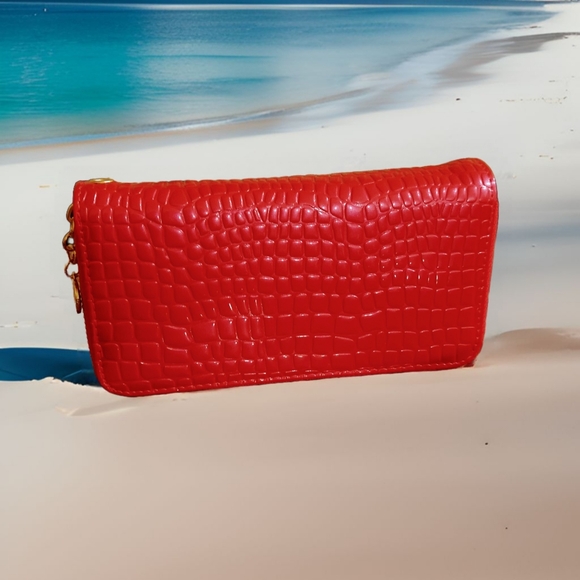 Extra Large/ Jumbo Bright Colored Animal Print Two Sided Wallet Wristlets - Picture 3 of 15